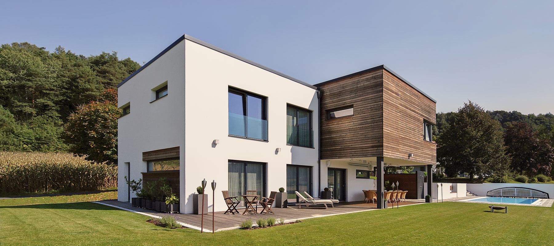 puchleitner-bau baufirma bauunternehmen baumeister feldbach mühldorf südoststeiermark Steiermark Einfamilienhaus Flachdach